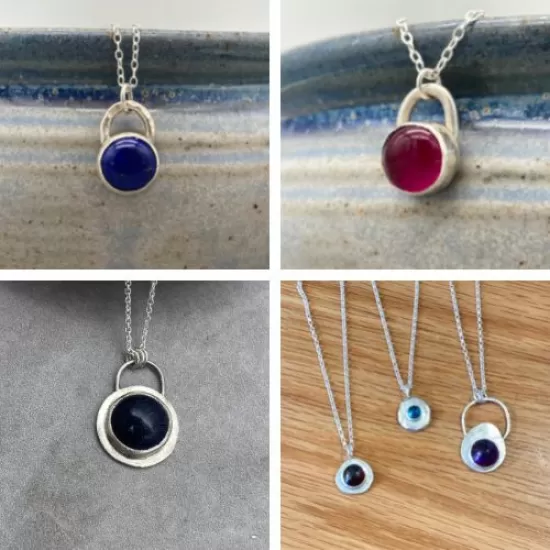 Silver and Gemstone Necklace