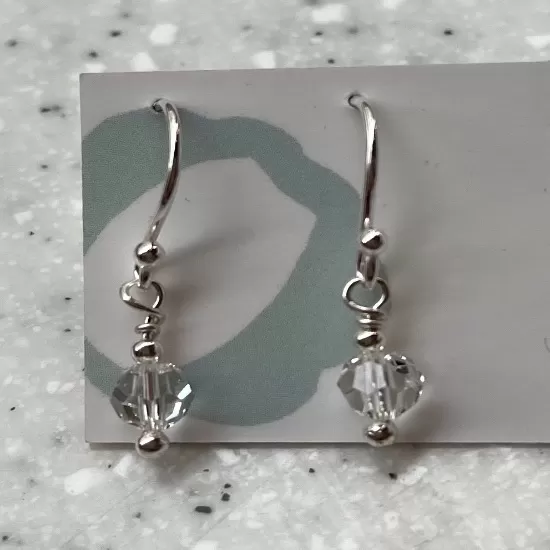 Crystal sterling silver earrings