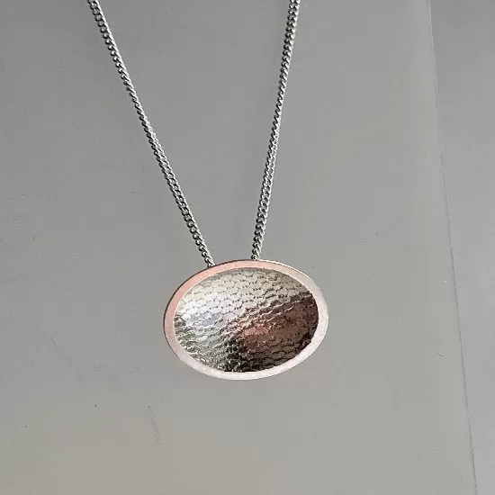 Dome pendant with Sterling silver Necklace