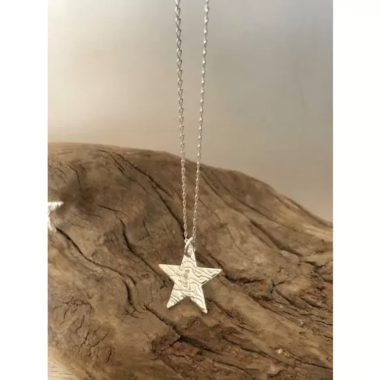 Sterling silver star large Necklace 