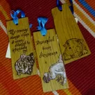 Oak bookmark with quotes and pyrography