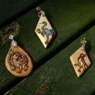 Hand made maple pendant with Marginalia