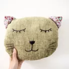 Cat Cushion - Handmade decorative cat pillow