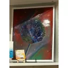 Large framed pour painting Framed