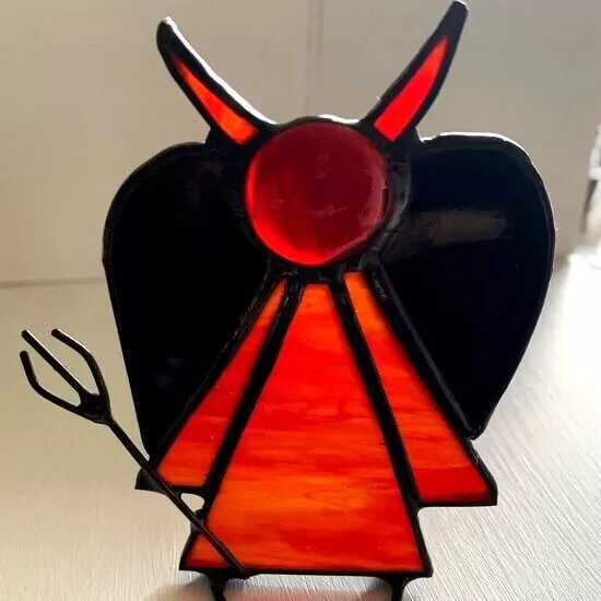 Little stained glass red devil