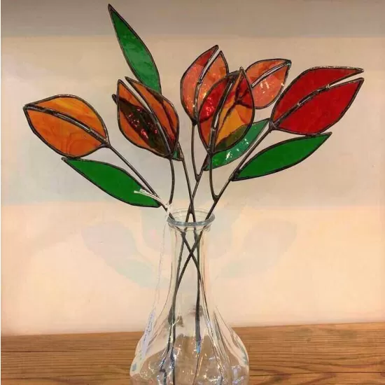 Stained glass tulip bouquet
