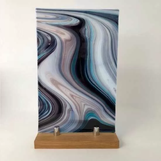 Psychedelic Swirl on an oak stand 