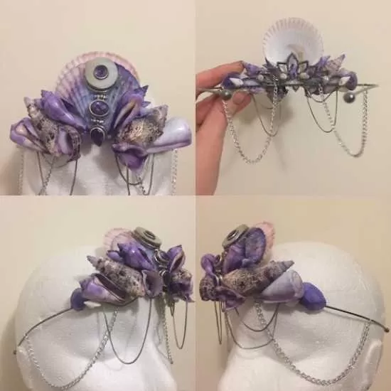 Adult shell crown tiara by Ruthy
