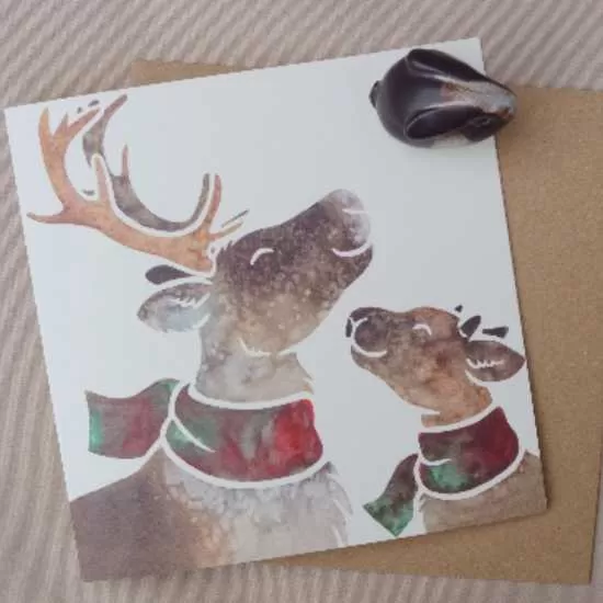 Cute animal Christmas greetings card