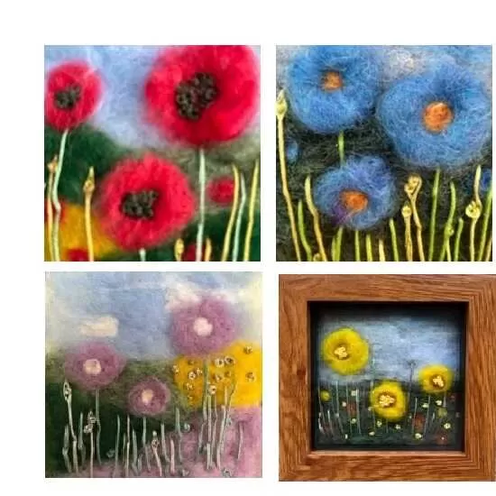 Needlefelted poppies picture small