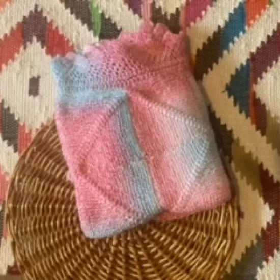 pink and blue ombre blanket