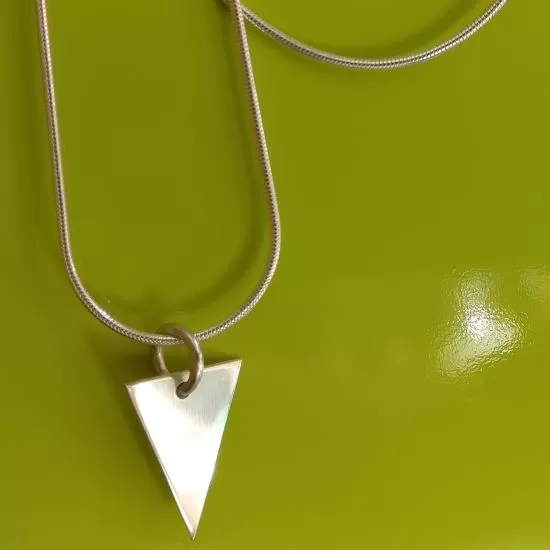 Sterling silver triangle snake chain necklace