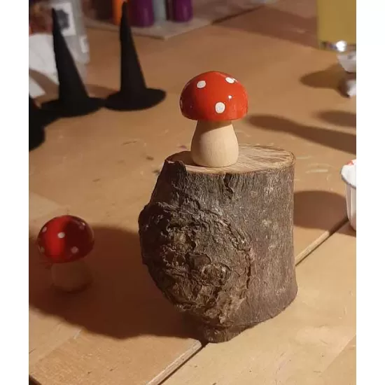 Handpainted peg toadstool Christmas decoration 