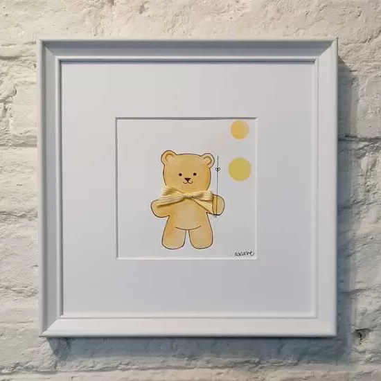 Original Handpainted Watercolour of a Teddy Bear 