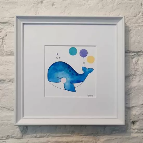 Original Handpainted Watercolour of a Whale