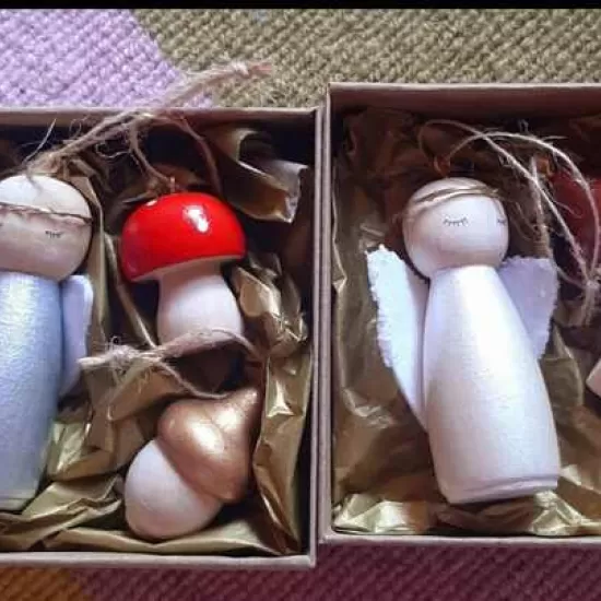 Wooden Christmas decorations set 