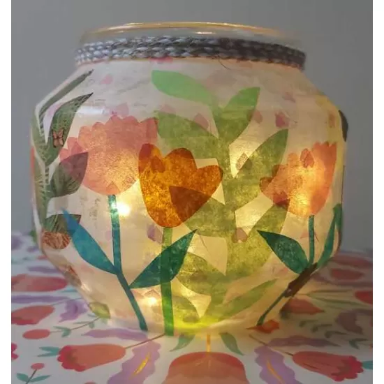 Round heart flower Paper Art Jar