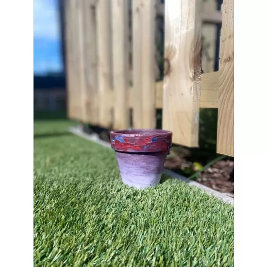 NSPCC Purple Ombre Homemade Terracotta Plant Pot