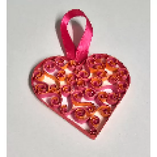 Small Paper Filigree Valentines Hanging Heart