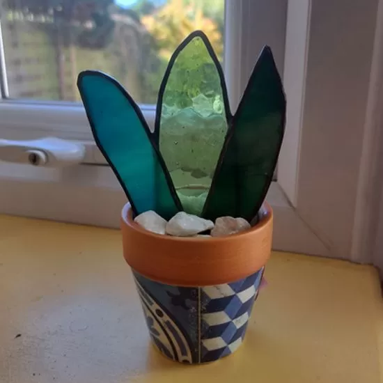 Stained glass potted plant