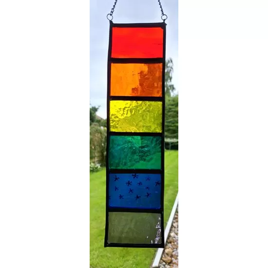 Stained glass rainbow panel