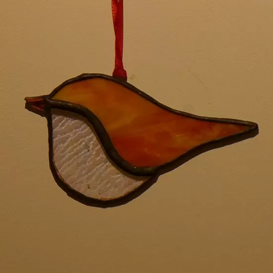 small stained glass bird