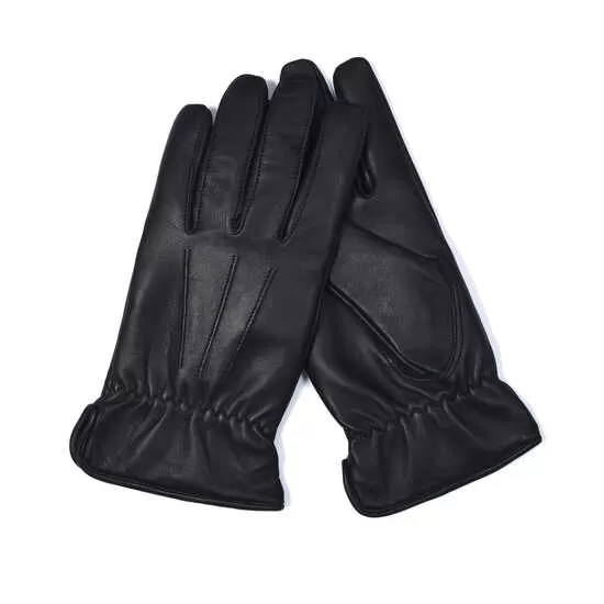 Classic Black Sheep Leather Gloves (styled with Elastic)