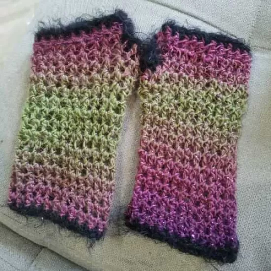 Sparkle crochet fingerless gloves 