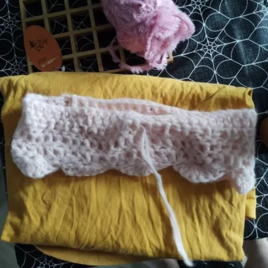 pink crochet collar