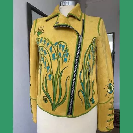Sustainable yellow Bluebell Biker Jacket