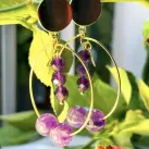 Earrings “Hoops” Genuine Stone Hoop