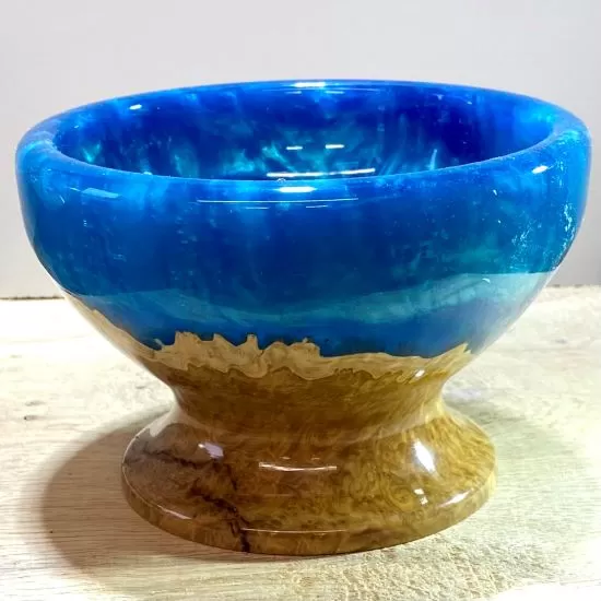 Mallee Burr and Turquoise Resin Bowl