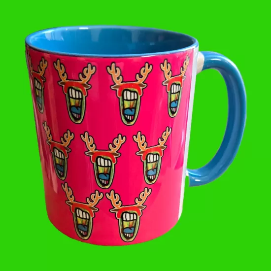 Mouthy Reindeer Mug (Pink)